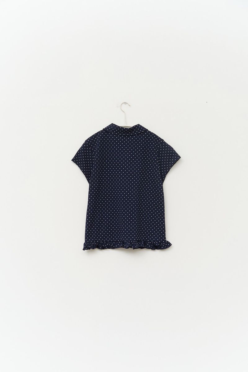 (W) Union Dot Collar Top