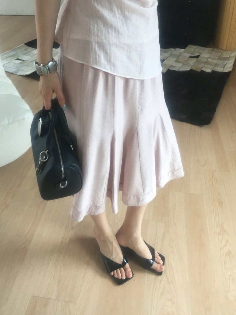 Aqua flare midi skirt