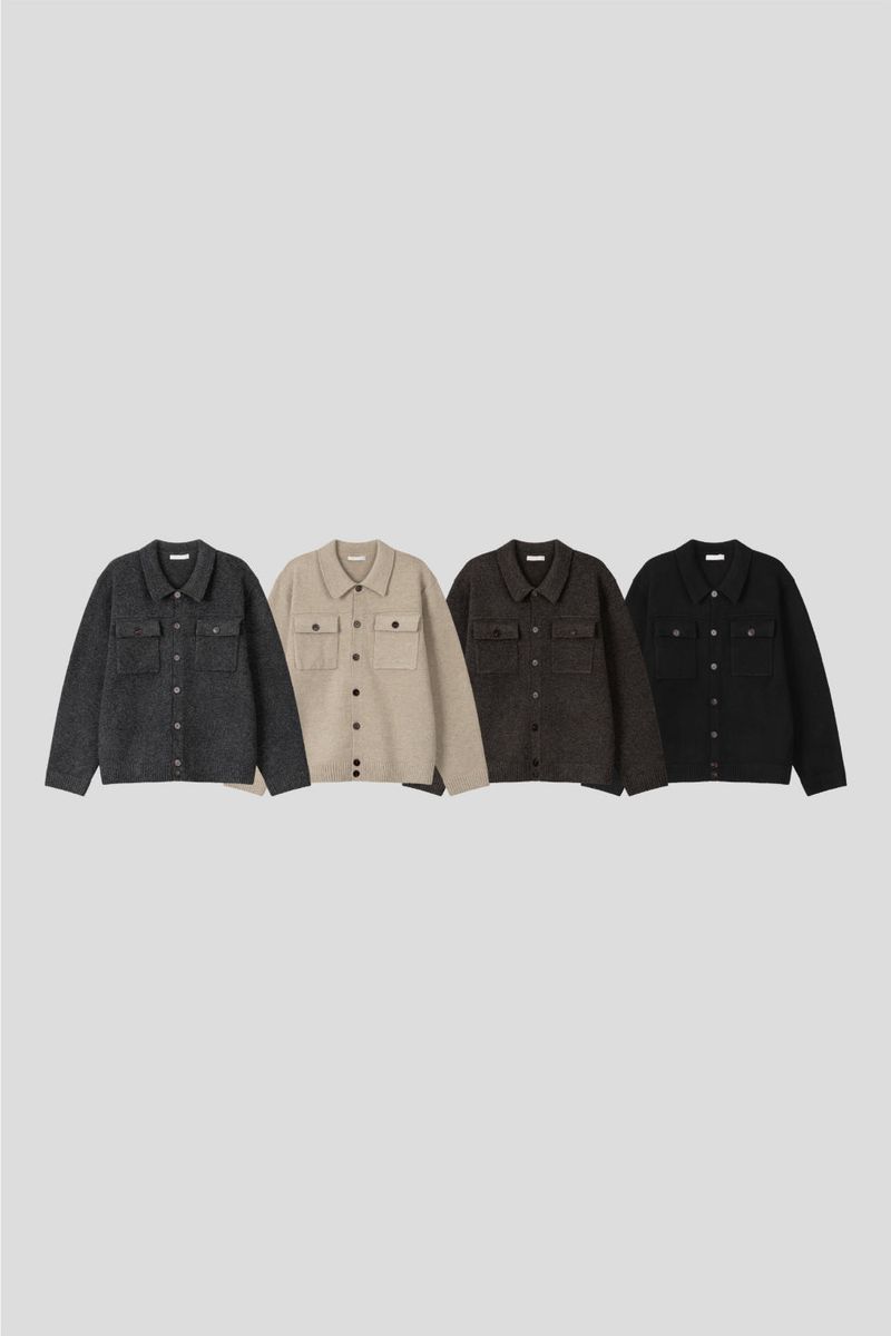 LMN Cave Sensitive Two-Pocket Knit Cardigan (4 colors)