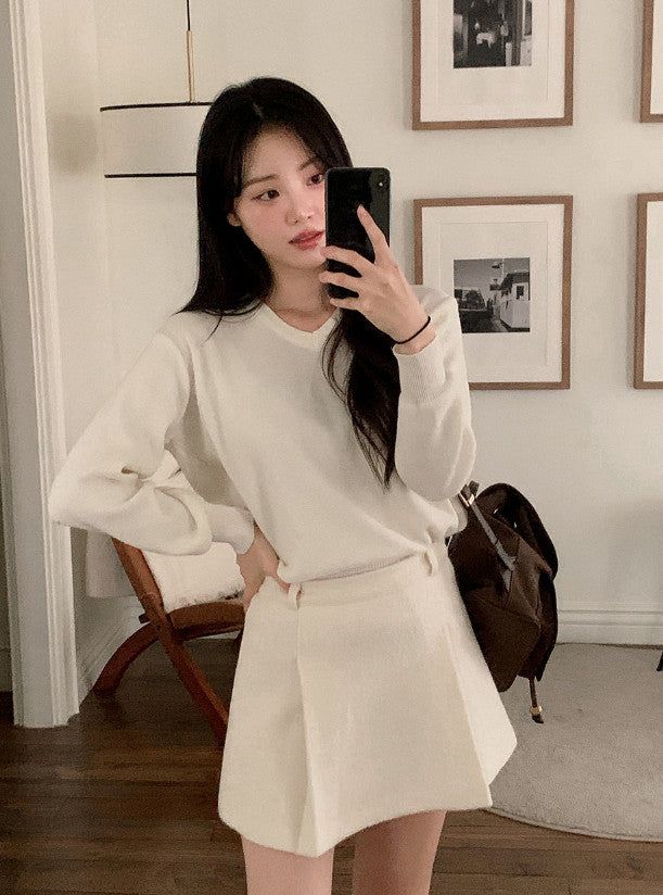 [SHOPPERMADE] Boucle Two Pintuck Mini Skirt (2color)