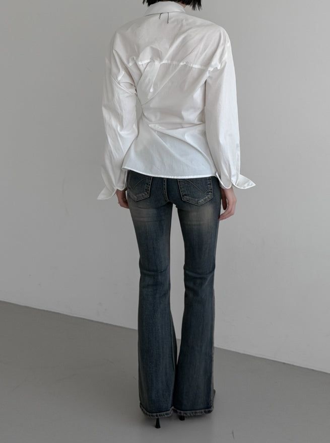 Hervo embroidered bootcut denim