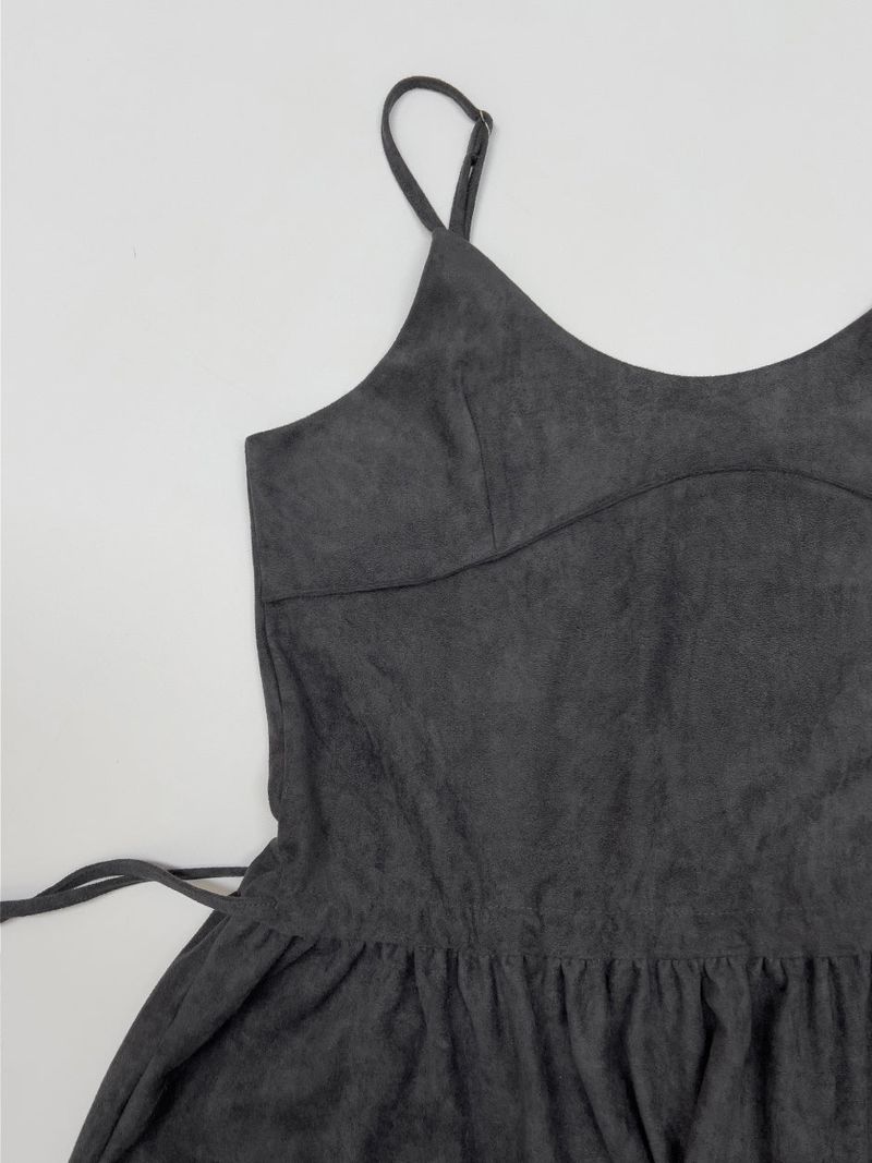 Frilled Suede Bustier