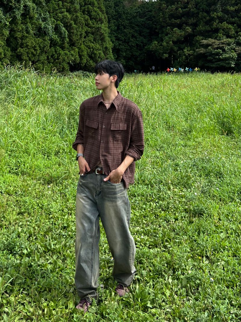 Ravi Raw-Edge Check Shirt (4 Colors)