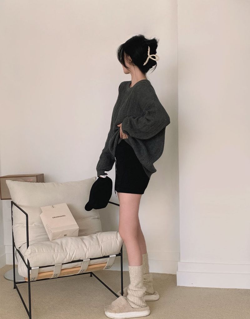 [Bellide made] Caramel Loose Fit Long Round Knitwear