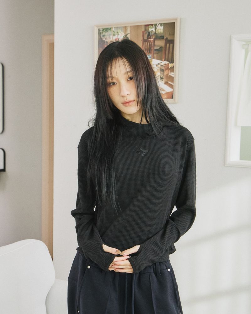UPDRAFT（アップドラフト）の「Waffle Cotton Blend Hoodie [Black]（Tops）」