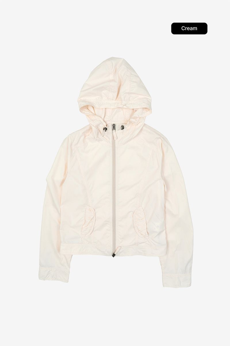 Sio pocket shirring windbreaker jumper