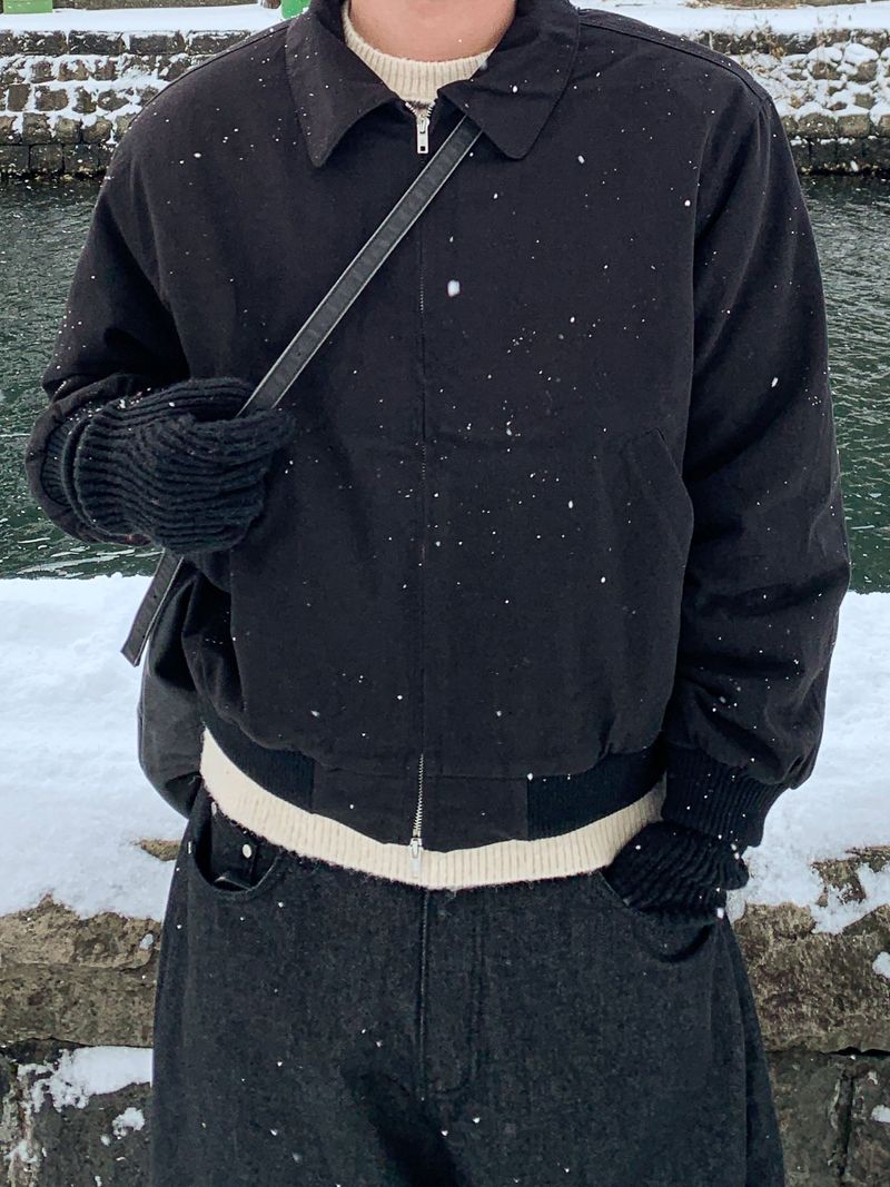 Yuki two-way quilted cotton collar jacket