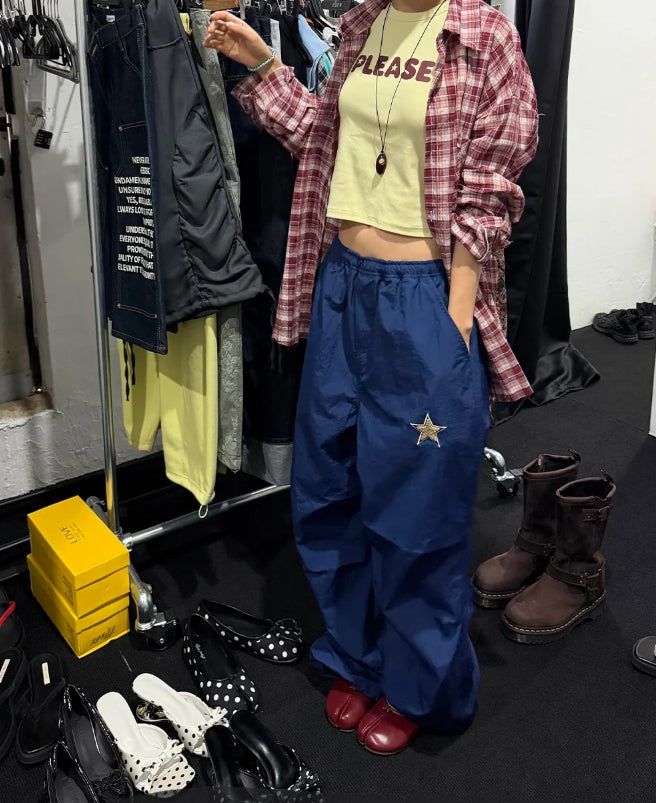 STAR POINT NYLON PANTS