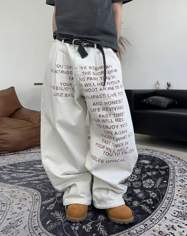Karud lettering cotton pants