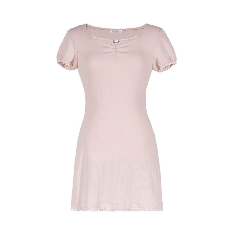 Rosette Ribbon Dress (PINK)