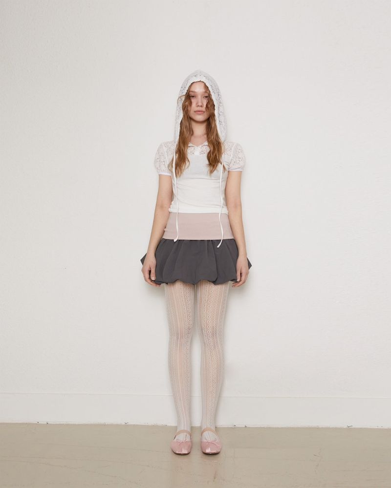 Folding puff skirt / gray