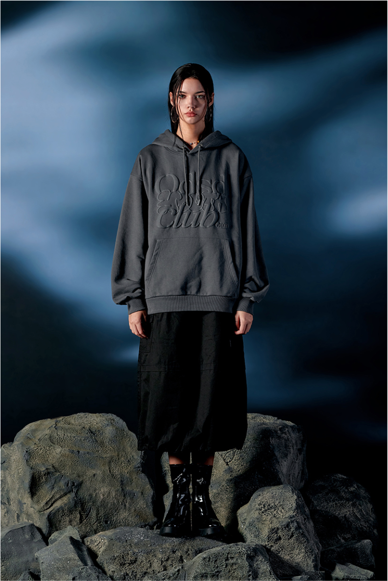 ODSD Embossing Logo Oversized Fit Hoodie