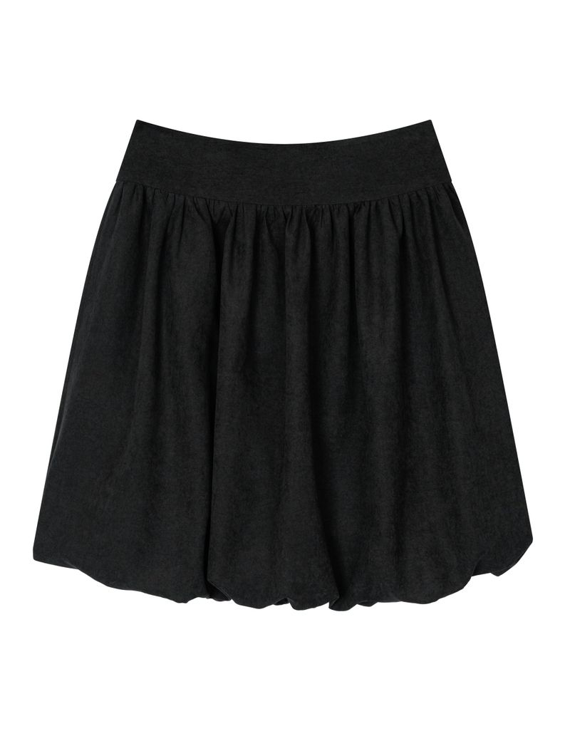 BUTTON PUMPKIN MIDI SKIRT(BLACK)