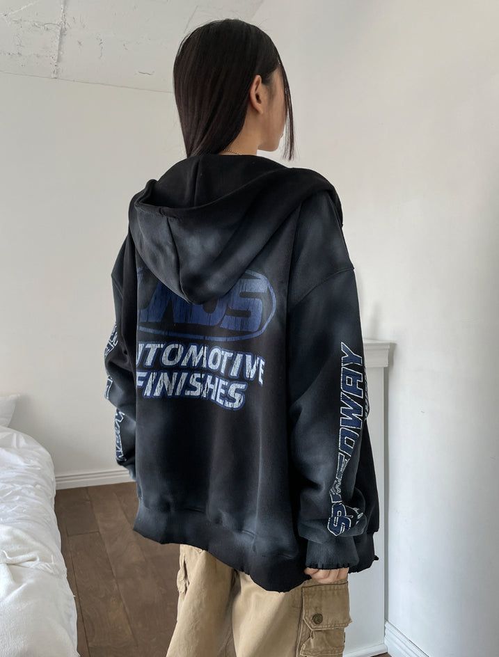 ULAN(ユレン)の「Motif Dirty Printing Hood Zip Up(Tops)」