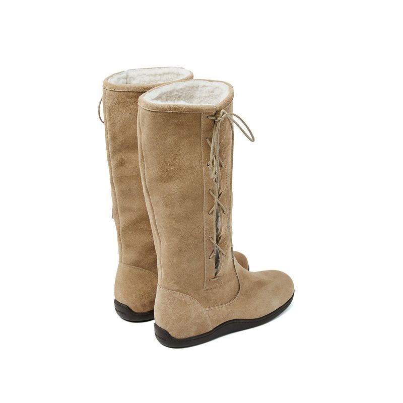 Bow 0010. Ribbon Shearling Boots - 3colors