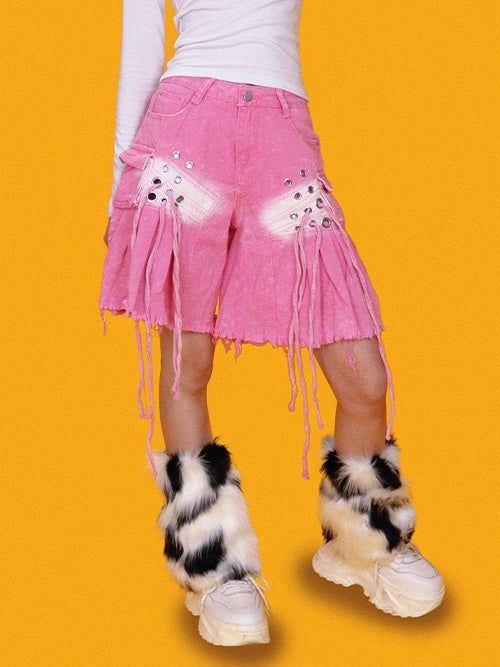 KUO（クーオ）の「angry eyelet wide half pants - pink（Pants）」