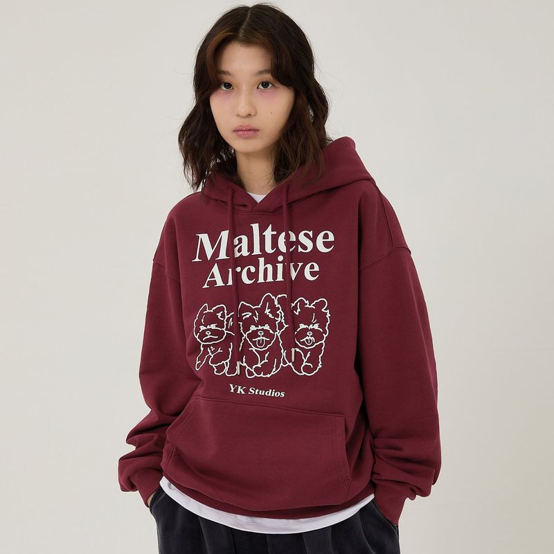 Maltese archive line graphic hood