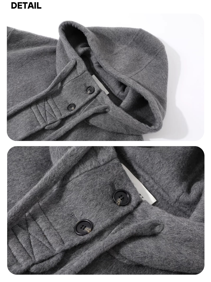 standard wool hooded long coat