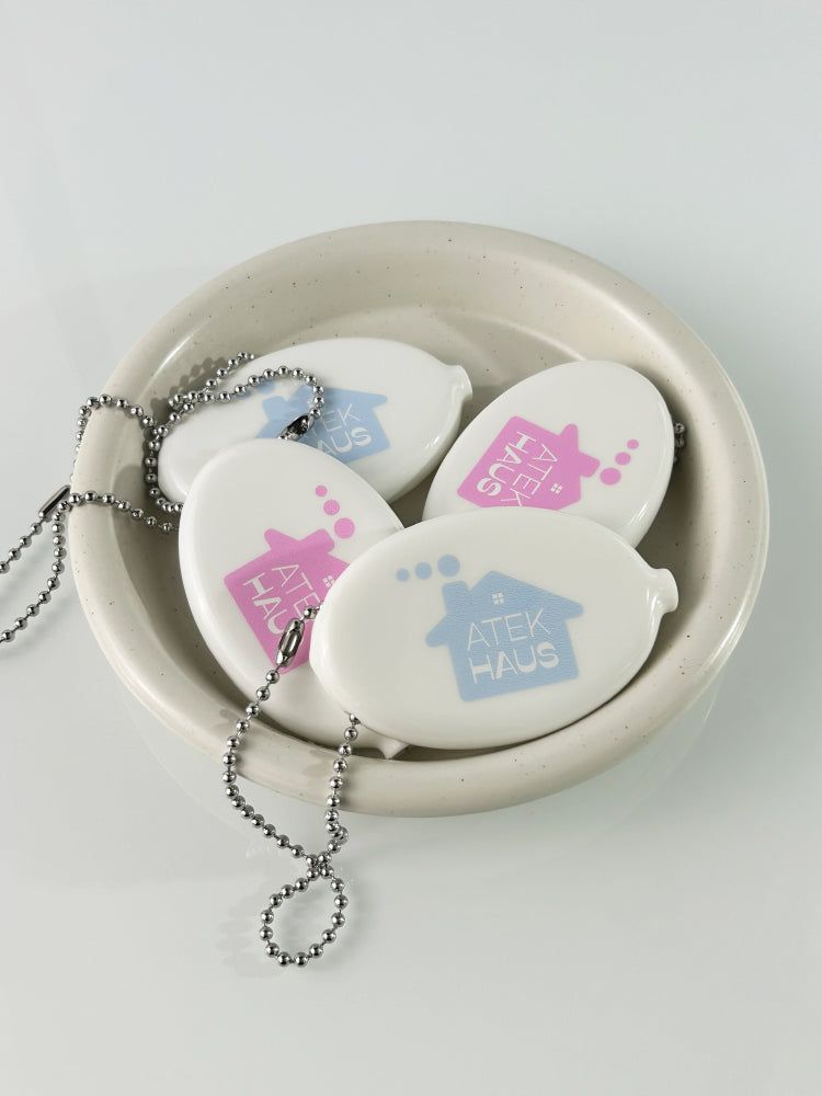 House Rubber Coin Wallet Keyring(Blue)