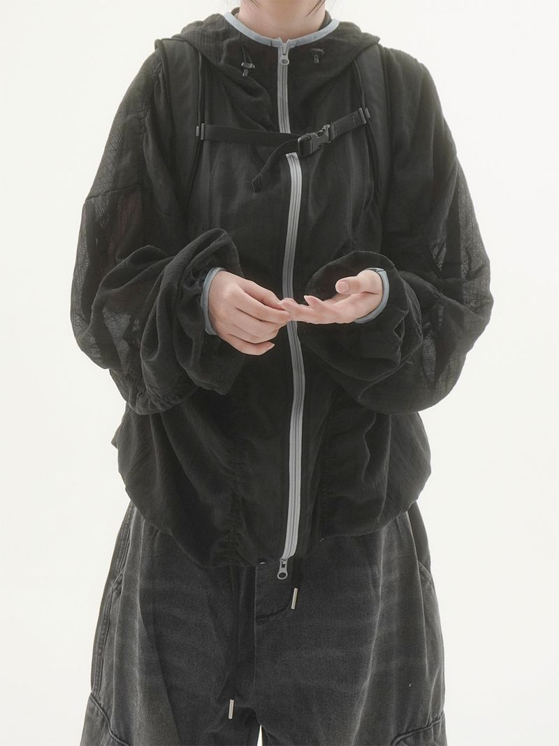 Bailen Shirring Ringer Windbreaker -4C