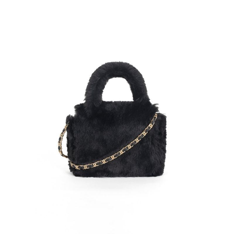 Eco Fur Mini Crossbag (Black)