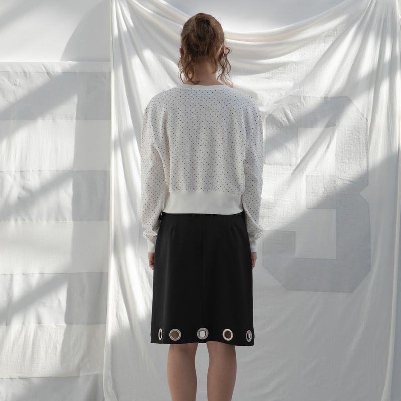 DOT CARDIGAN (WHITE)