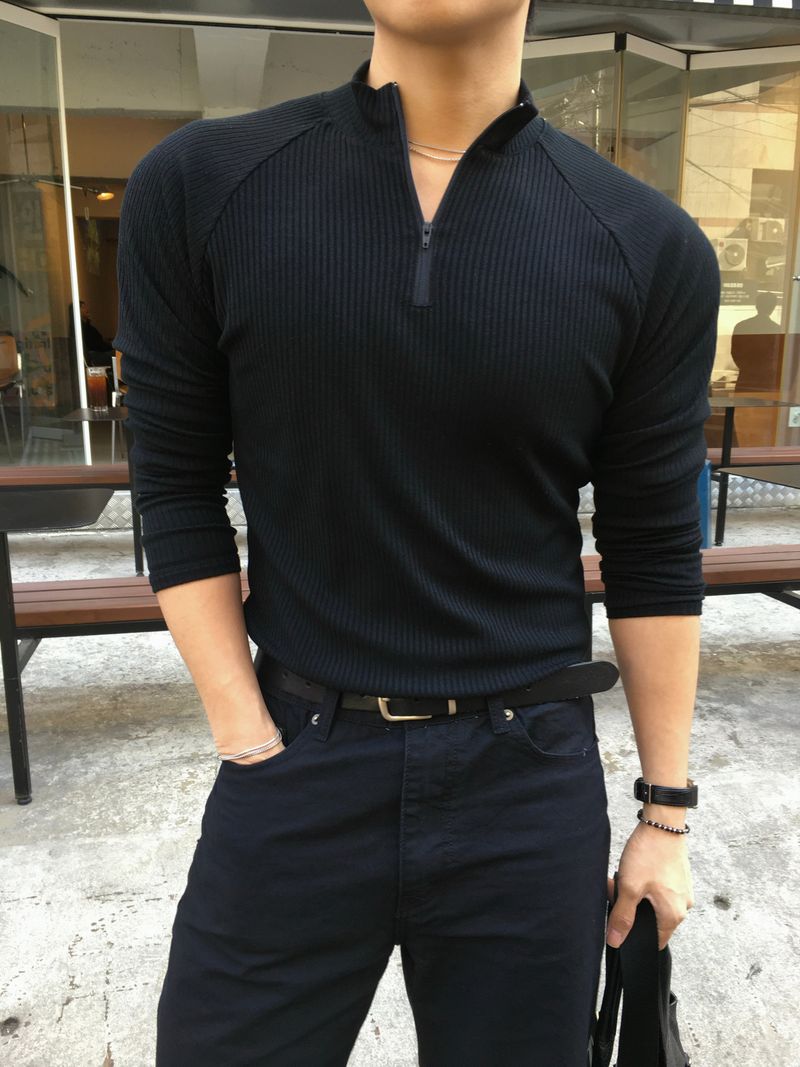 Ron musclefit half zipup knitwear