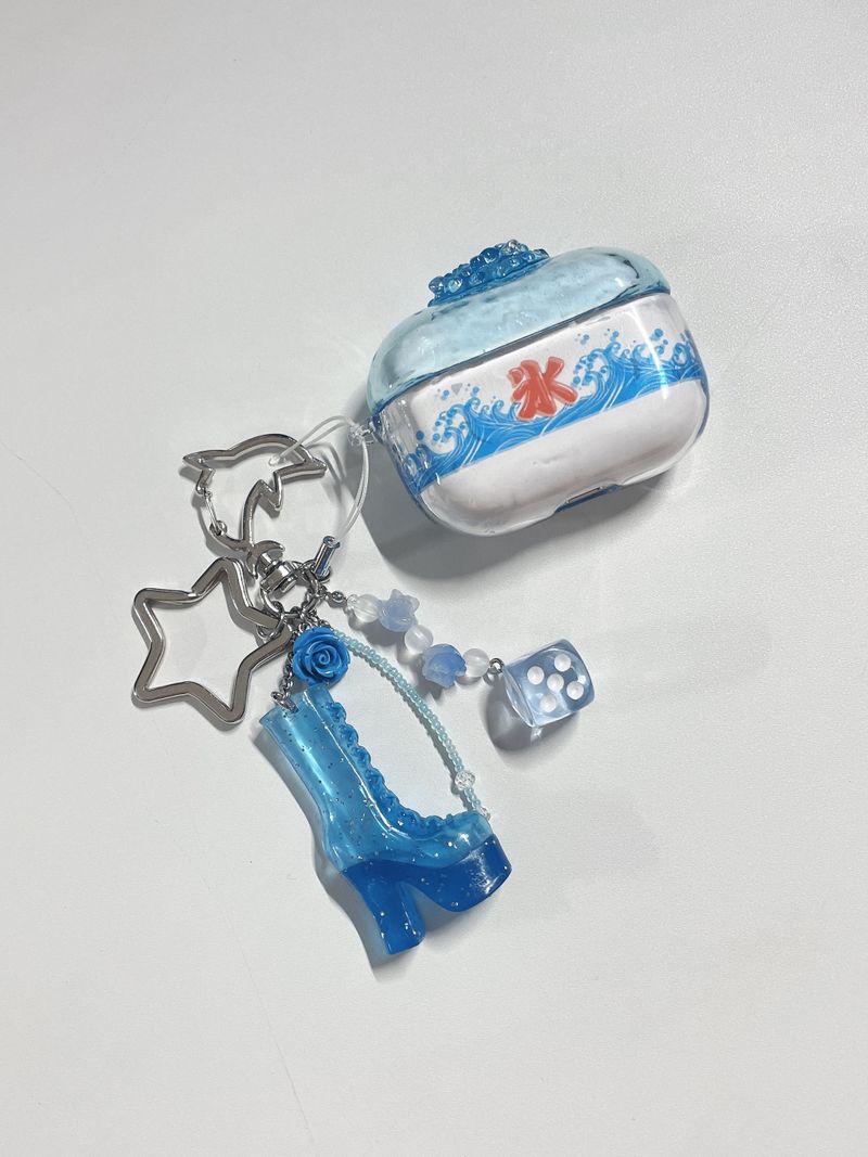 Ocean Blue Boots Keyring Bag Charm Keychain