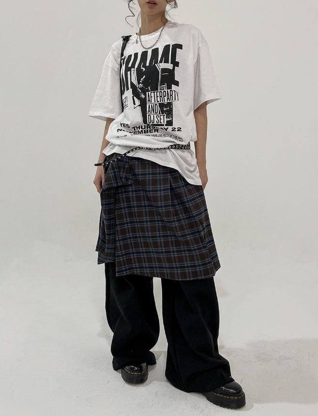 ULAN(ユレン)の「Raphina check unbalanced layered wrap skirt(Skirts)」
