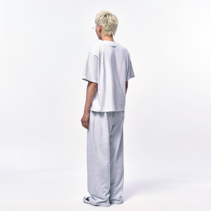 Men's Crop T-Shirt Melange White
