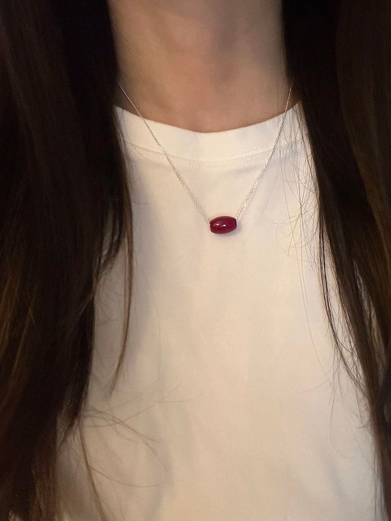 [925silver] Jelly bean necklace