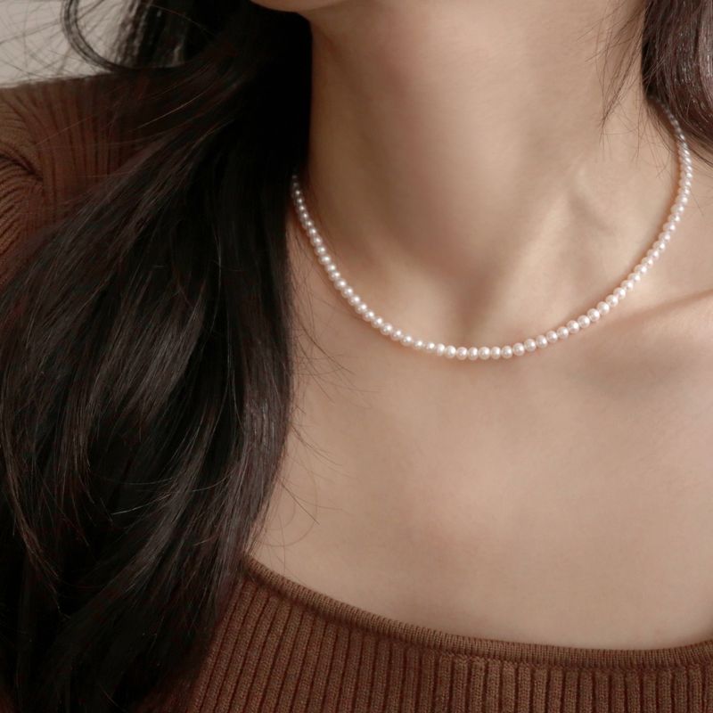 Less is more(レスイズモア)の「14K goldfilled 4mm pearl necklace (mother of pearl)(Accessories)」