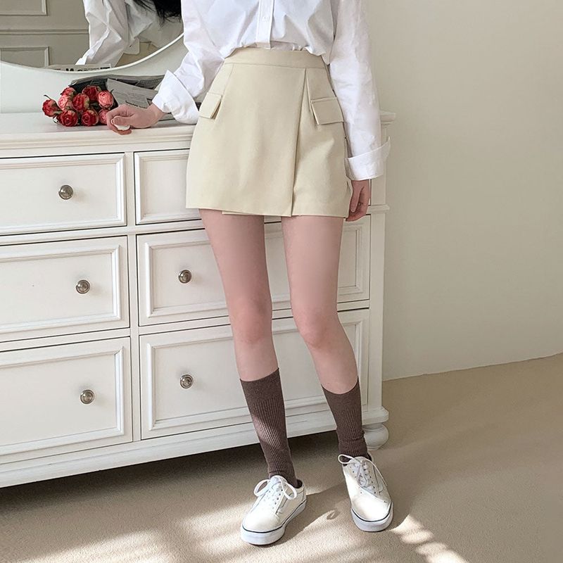 [4color] slit pocket mini skirt