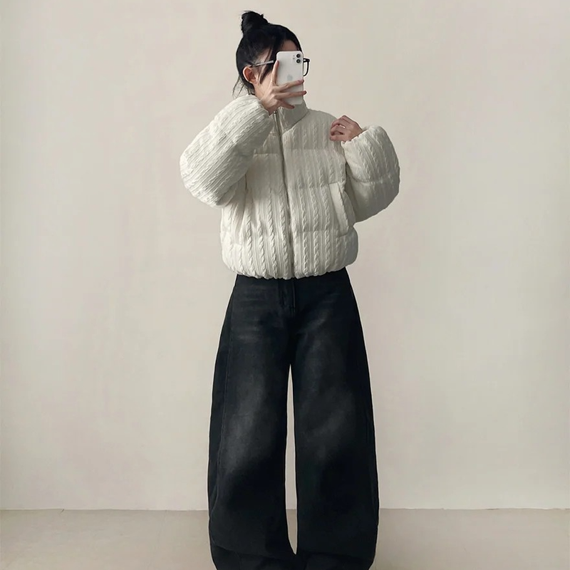 Cream Pattern Jacket Jumper
