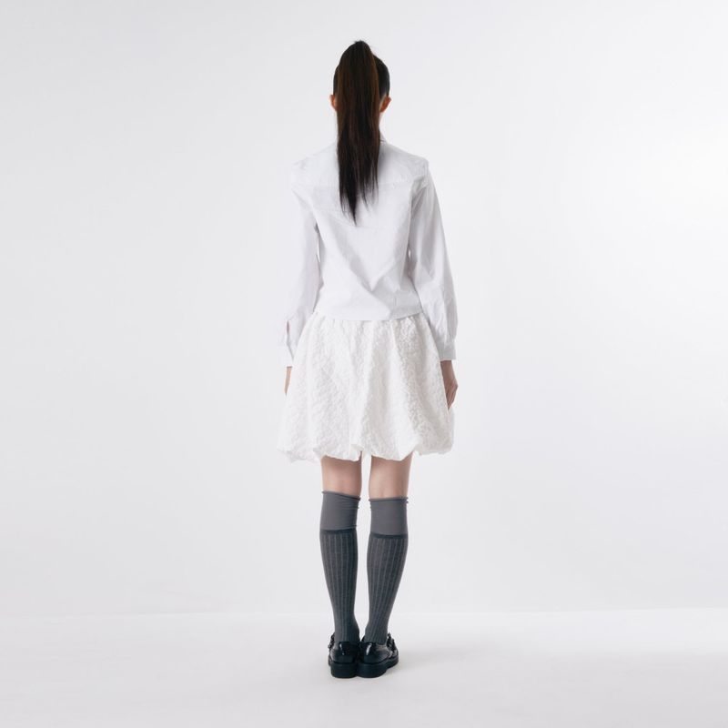Round collar pintuck blouse 002