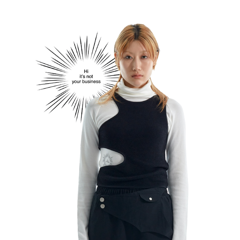 CRAPPYROOM(クラッピールーム)の「HOLE KNIT TOP set : "Not your business"(Tops)」