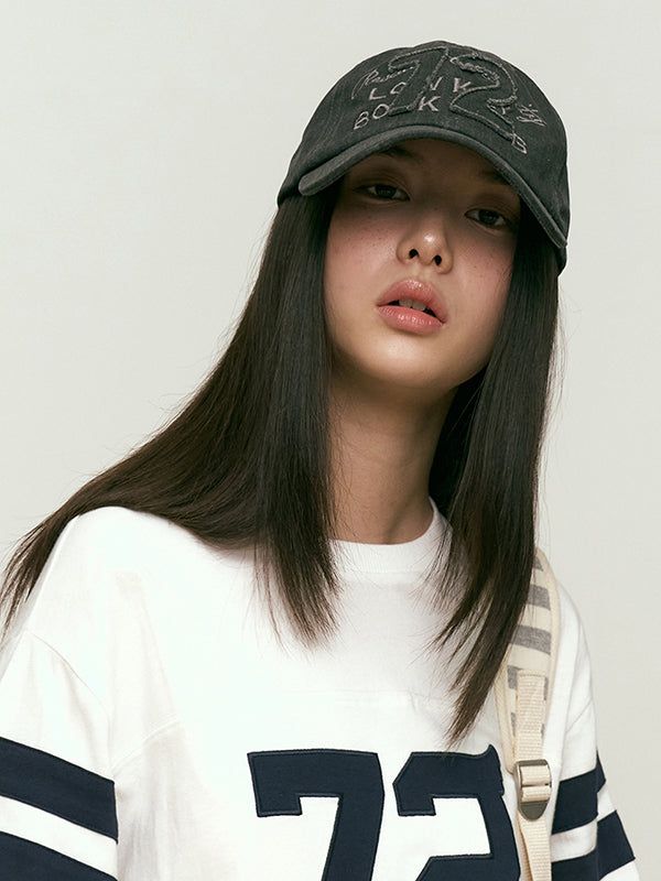 KIRSH（キルシー）の「72 アップリケボールキャップ [チャコール]（帽子）」