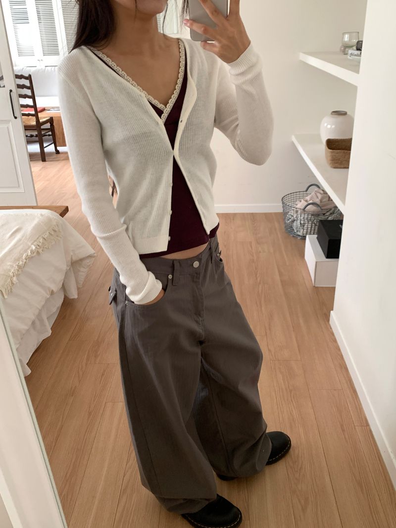 TWILL BACK POCKET STUD PANTS (3C)