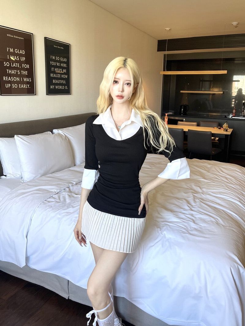 1283. SH layered pleats mini ops (2color)