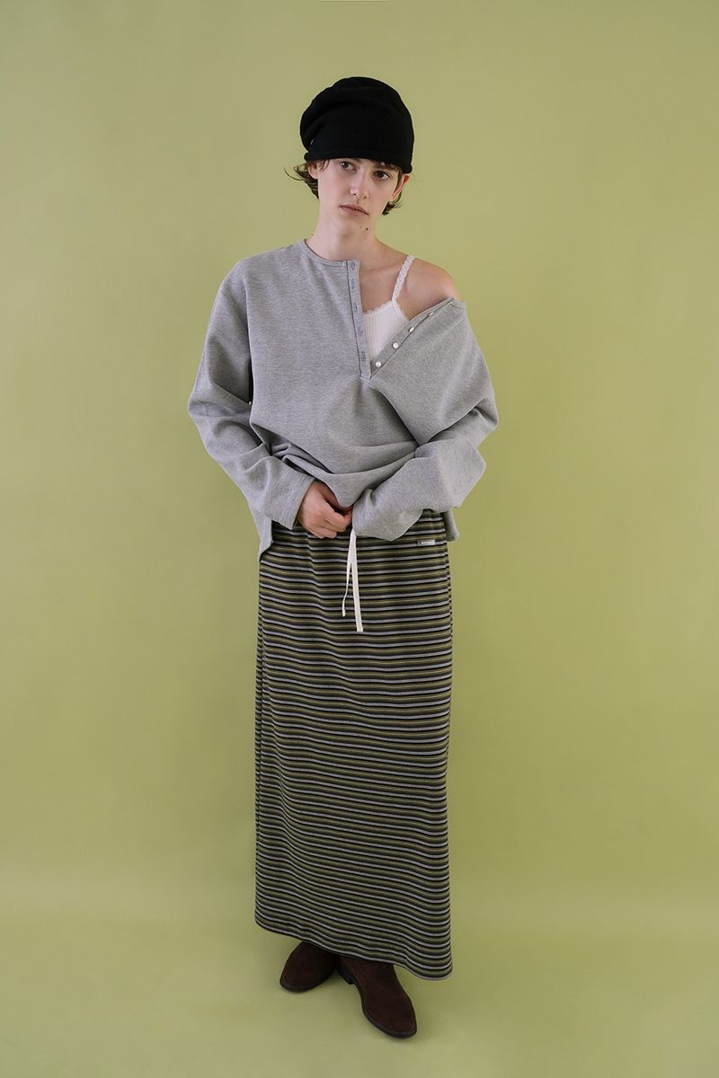 Waffle button t-shirt_gray