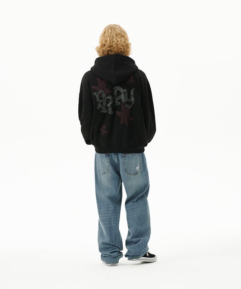 PRAY APPLIQUE ZIP UP HOODIE