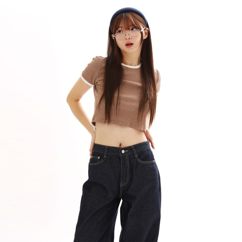 ソフトガールサマーリンガーTシャツ_ブラウン