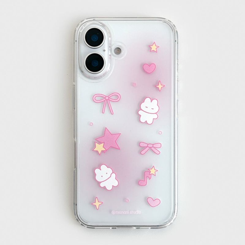 [Gel-hard] Star cat Phone case (Pink) (only case)