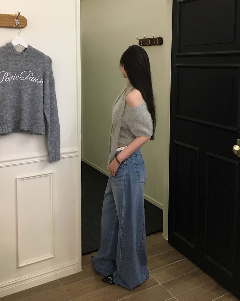 [ORIGINAL] HOLLY TIE SHORT-SLEEVE KNITTED SET