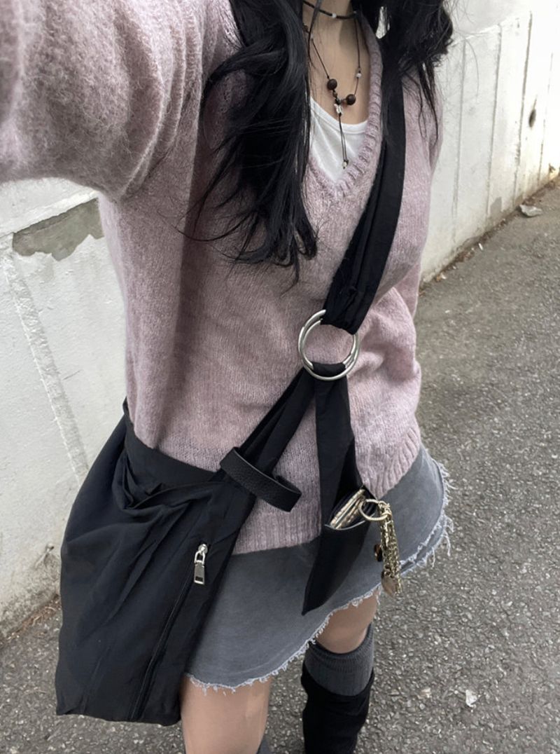 Basic alpaca v-neck knit