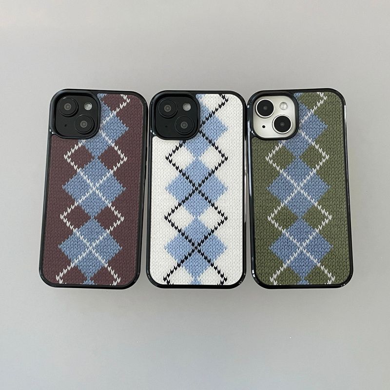 CLASSIC ARGYLE GLASS BUMPER CASE_BROWN