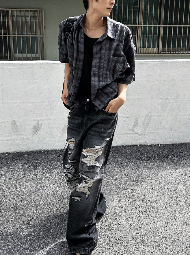 Parun Check Linen Short Sleeve Shirt