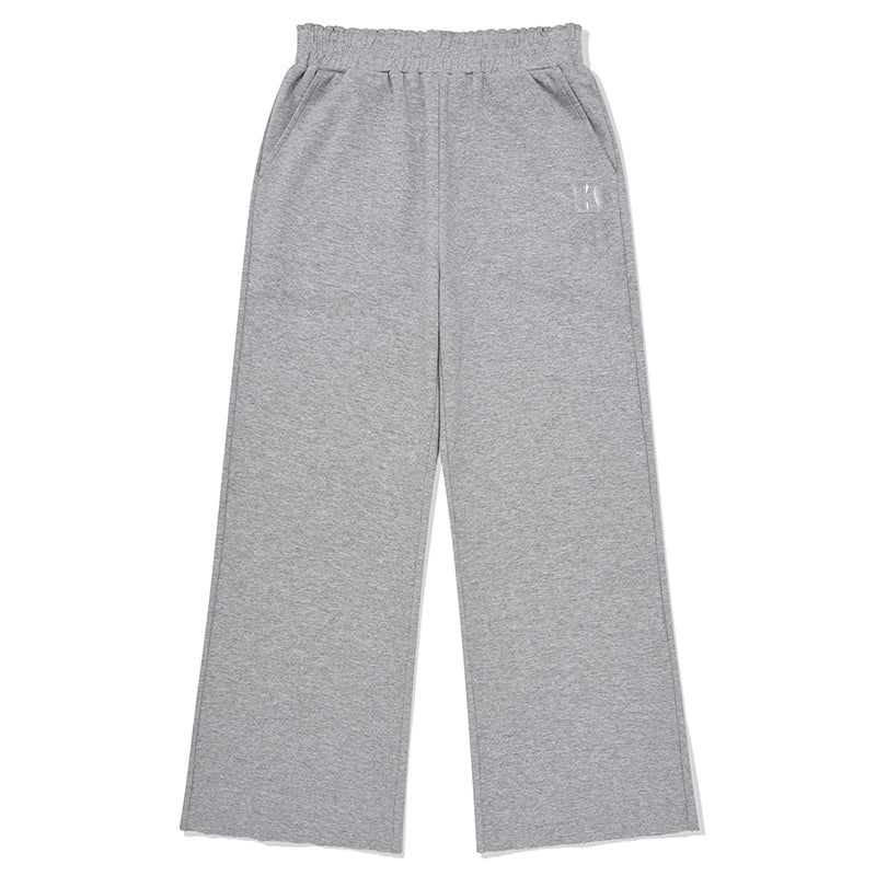 WORDING APPLIQUE PANTS [MELANGE GRAY]