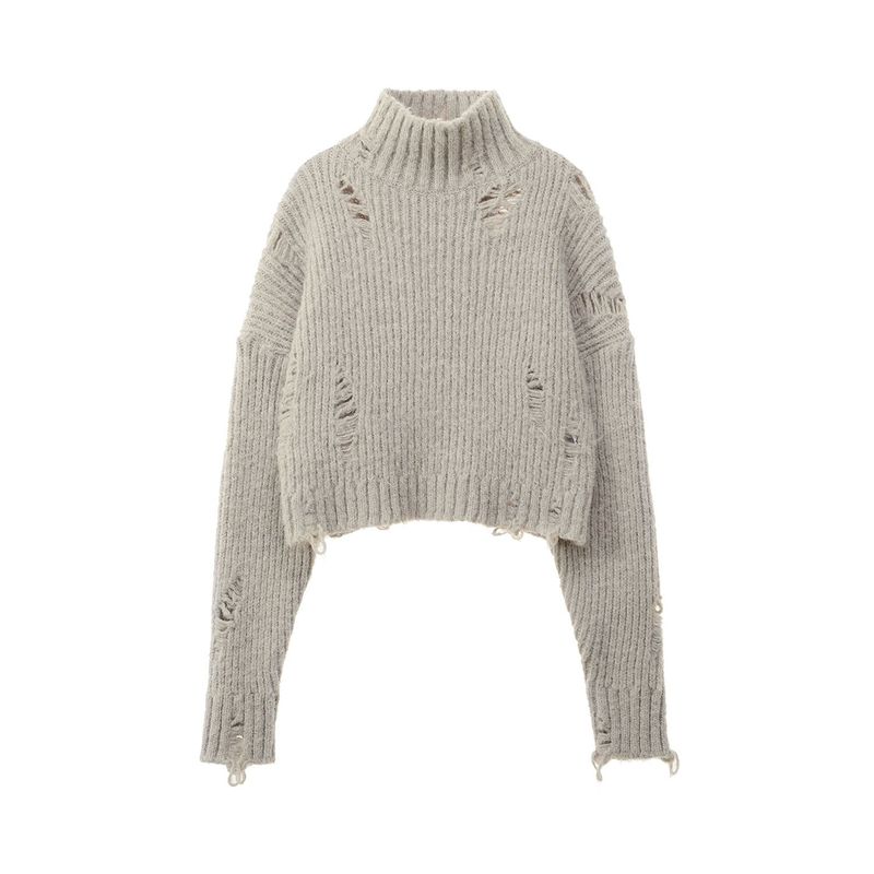 ULKIN（オルキン）の「[23FW LSD COLLECTION] Turtleneck Crop Sweater_Oatmeal Grey（Tops）」