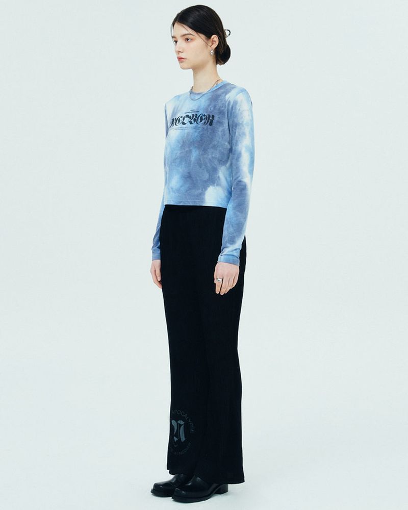 ROMAN TYPO TIEDYE LONG SLEEVE-BLUE